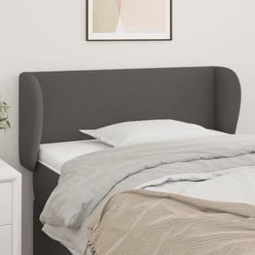 Vidaxl vidaXL Vzglavnik s krilci, siv, 103x23x78/88 cm, umetno usnje