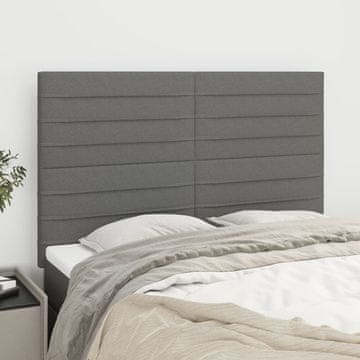 Vidaxl vidaXL Vzglavja za posteljo, 4 kosi, temno siva, 72x5x78/88 cm, blago