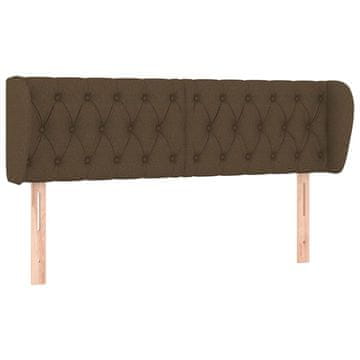 Vidaxl Vzglavje z ušesi temno rjavo 163x23x78/88 cm blago