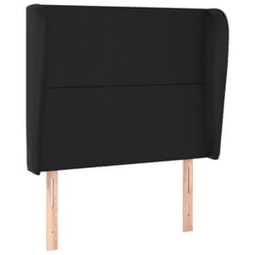 Vidaxl Vzglavje z ušesi črno 103x23x118/128 cm umetno usnje