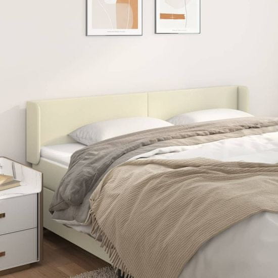 Vidaxl Vzglavje z ušesi krem 163x16x78/88 cm umetno usnje