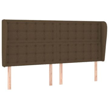 Vidaxl Vzglavje z ušesi temno rjavo 183x23x118/128 cm blago