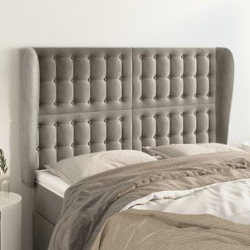 Vidaxl vidaXL Vzglavje s krilci svetlo sivo 147x23x118/128 cm žamet