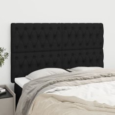 Vidaxl Posteljno vzglavje 4 kosa črn 72x7x78/88 cm blago