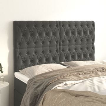 Vidaxl vidaXL Vzglavja za posteljo, 4 kosi, temno siva, 80x7x78/88 cm, žamet