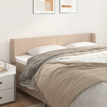 Vidaxl vidaXL Vzglavnik s krilci, kapučino, 203x16x78/88 cm, umetno usnje