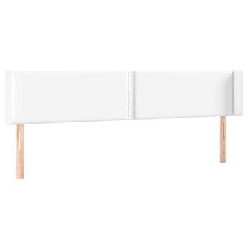Vidaxl Vzglavje z ušesi belo 203x16x78/88 cm umetno usnje