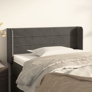 Vidaxl vidaXL Vzglavje s krilci temno sivo 103x16x78/88 cm žamet