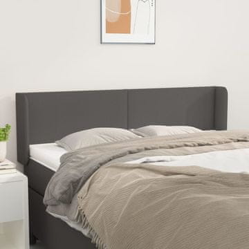 Vidaxl vidaXL Vzglavnik s krilci siv 147x16x78/88 cm umetno usnje