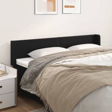 Vidaxl vidaXL Vzglavnik s krilci črne barve 203x16x78/88 cm umetno usnje