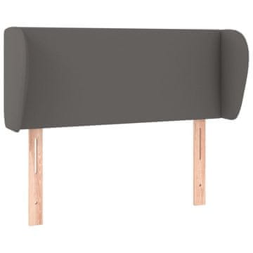 Vidaxl Vzglavje z ušesi sivo 93x23x78/88 cm umetno usnje