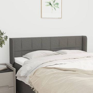 Vidaxl vidaXL Vzglavje s krilci temno sivo 147x16x78/88 cm blago