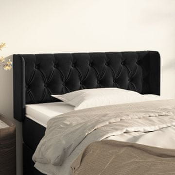 Vidaxl vidaXL Vzglavnik s krilci, črn, 93x16x78/88 cm, žamet