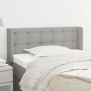 Vidaxl vidaXL Vzglavje s krilci svetlo sivo 83x16x78/88 cm blago