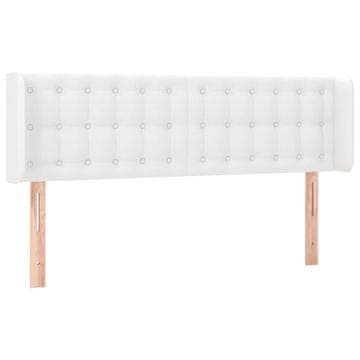 Vidaxl Vzglavje z ušesi belo 147x16x78/88 cm umetno usnje