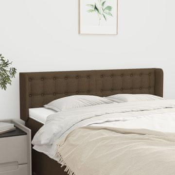Vidaxl vidaXL Vzglavje s krilci temno rjavo 147x16x78/88 cm blago