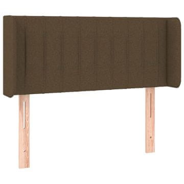 Vidaxl Vzglavje z ušesi temno rjavo 93x16x78/88 cm blago
