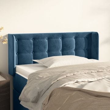 Vidaxl vidaXL Vzglavje s krilci temno modro 83x16x78/88 cm žamet