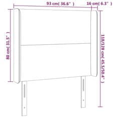 Vidaxl LED posteljno vzglavje temno modro 93x16x118/128 cm žamet