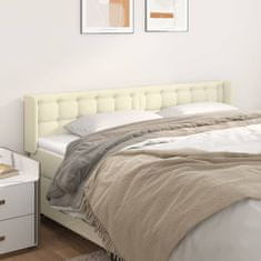 Vidaxl Vzglavje z ušesi krem 203x16x78/88 cm umetno usnje