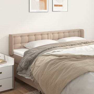 Vidaxl vidaXL Vzglavnik s krilci, kapučino, 203x16x78/88 cm, umetno usnje