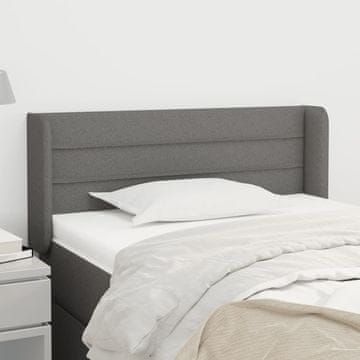 Vidaxl vidaXL Vzglavje s krilci temno sivo 103x16x78/88 cm blago