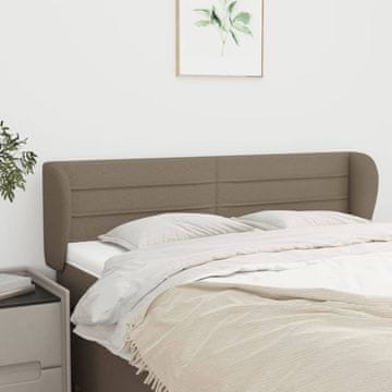 Vidaxl vidaXL Vzglavje postelje s krilci, sivo-rjavo, 147x23x78/88 cm, blago