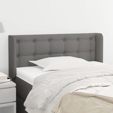 Vidaxl vidaXL Vzglavje s krilci temno sivo 83x16x78/88 cm blago