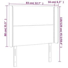 Vidaxl LED posteljno vzglavje črno 83x16x118/128 cm blago