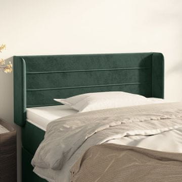 Vidaxl vidaXL Vzglavje s krilci temno zeleno 93x16x78/88 cm žamet