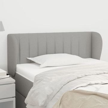 Vidaxl vidaXL Vzglavje s krilci svetlo sivo 93x23x78/88 cm blago