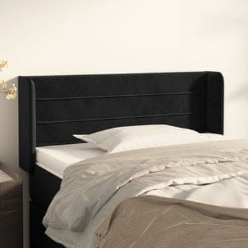 Vidaxl vidaXL Vzglavnik s krilci, črn, 93x16x78/88 cm, žamet