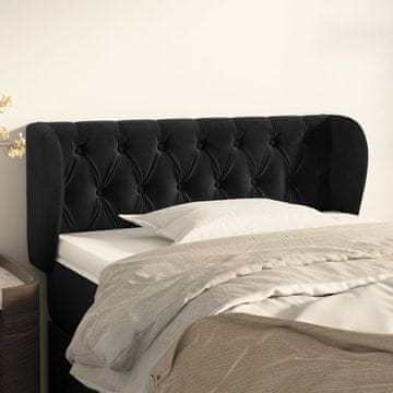 Vidaxl vidaXL Vzglavnik s krilci, črn 103x23x78/88 cm, žamet