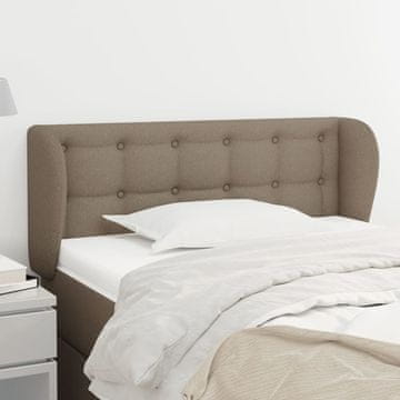 Vidaxl vidaXL Vzglavje postelje s krilci, sivo-rjavo, 93x23x78/88 cm, blago