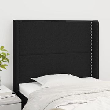 Vidaxl vidaXL Vzglavnik s krilci, črne barve, 103x16x118/128 cm, blago