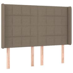 Vidaxl Box spring postelja z vzmetnico LED taupe 140x190 cm blago