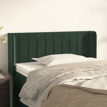 Vidaxl vidaXL Vzglavje s krilci temno zeleno 103x16x78/88 cm žamet
