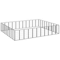 Vidaxl Pasja ograda s 40 paneli črna 50x100 cm prašno barvano jeklo