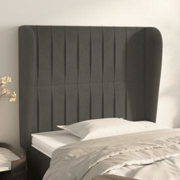 Vidaxl vidaXL Vzglavje s krilci temno sivo 83x23x118/128 cm žamet