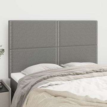 Vidaxl vidaXL Vzglavja za posteljo, 4 kosi, temno siva, 72x5x78/88 cm, blago