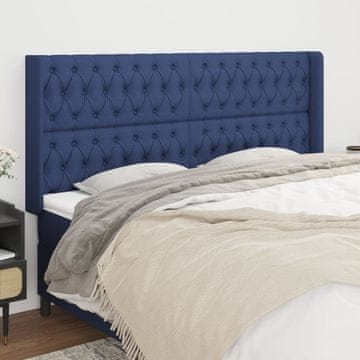 Vidaxl vidaXL Vzglavnik s krilci moder 203x16x118/128 cm blago