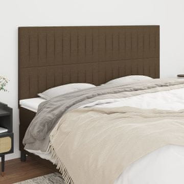 Vidaxl vidaXL Vzglavja za posteljo, 4 kosi, temno rjava, 80x5x78/88 cm, blago