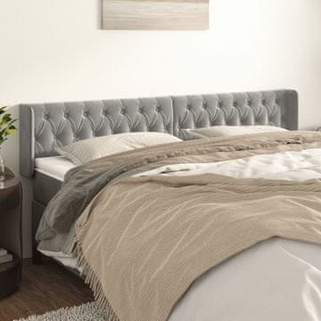 Vidaxl vidaXL Vzglavje s krilci svetlo sivo 183x16x78/88 cm žamet
