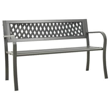 Vidaxl Vrtna klop 125 cm jeklo sive barve