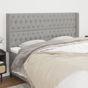 Vidaxl vidaXL Vzglavje s krilci svetlo sivo 203x16x118/128 cm blago