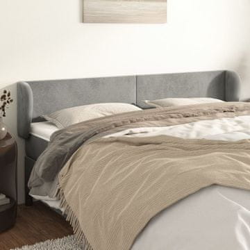 Vidaxl vidaXL Vzglavje s krilci svetlo sivo 163x23x78/88 cm žamet