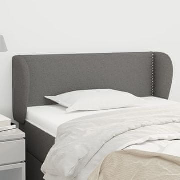 Vidaxl vidaXL Vzglavje s krilci temno sivo 83x23x78/88 cm blago
