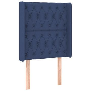 Vidaxl Vzglavje z ušesi modro 83x16x118/128 cm blago