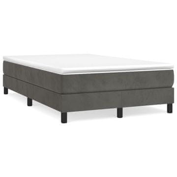 Vidaxl Posteljni okvir z vzmetmi temno siv 120x200 cm žamet