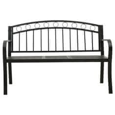 Vidaxl Vrtna klop z mizico 125 cm jeklo črne barve
